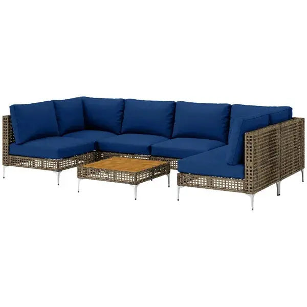 7‑teiliges modulares Outdoor‑Lounge‑Set für Terrasse & Garten SimplyOnlineShopping