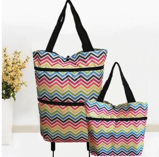 2 in 1 Foldable Shopping Cart with Wheels Premium Oxford Fabric Multifunction Shopping Bag Organizer High Capacity SimplyOnlineShopping