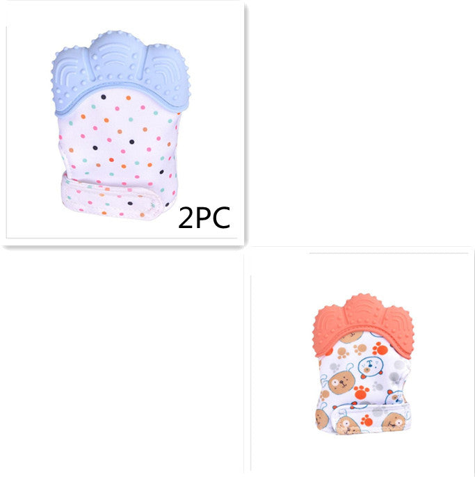 Baby teether baby anti-bite silicone molar gloves children's sound toys SimplyOnlineShopping