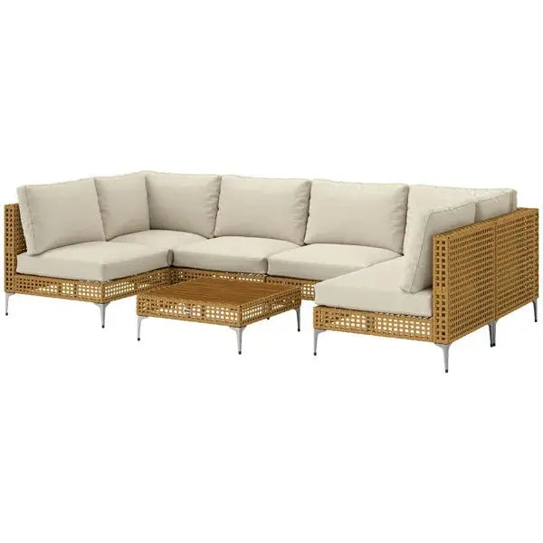 7‑teiliges modulares Outdoor‑Lounge‑Set für Terrasse & Garten SimplyOnlineShopping