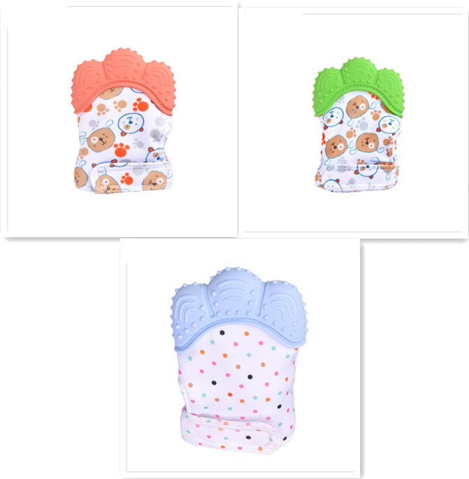 Baby teether baby anti-bite silicone molar gloves children's sound toys SimplyOnlineShopping