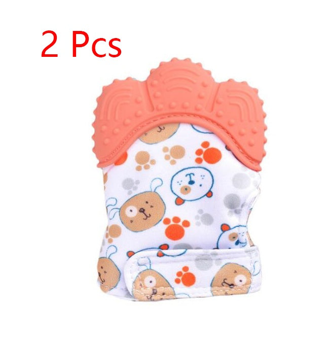 Baby teether baby anti-bite silicone molar gloves children's sound toys SimplyOnlineShopping