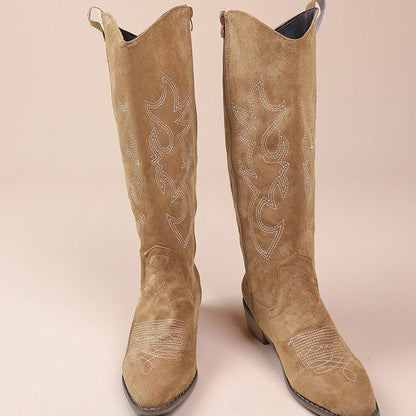 Vintage Embroidered V Cut Martin Boots For Women SimplyOnlineShopping