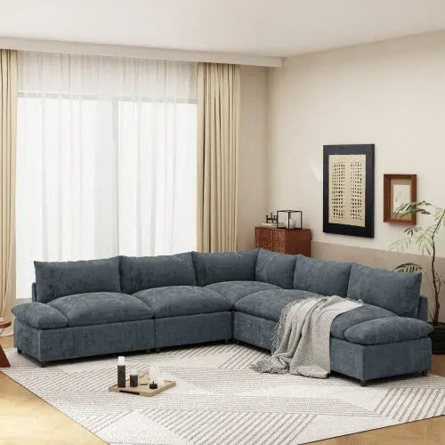 Modulares 115,5‑Zoll Ecksofa in Dunkelgrau mit Stauraum & Komfortpolstern SimplyOnlineShopping