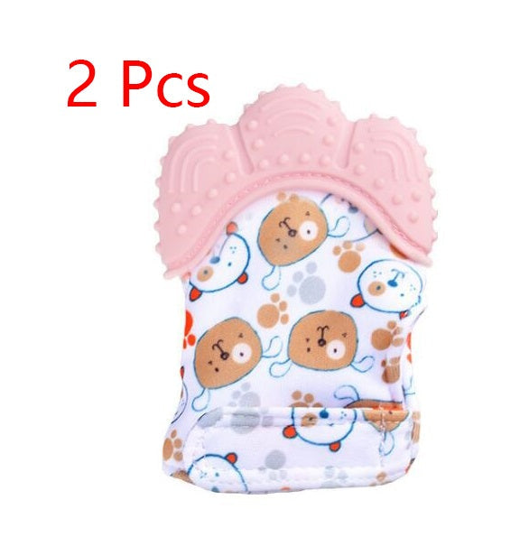 Baby teether baby anti-bite silicone molar gloves children's sound toys SimplyOnlineShopping