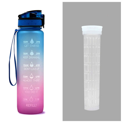 Trinkflasche 1L Zeitmarkierung