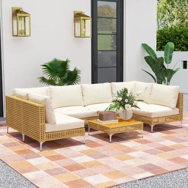 7‑teiliges modulares Outdoor‑Lounge‑Set für Terrasse & Garten SimplyOnlineShopping