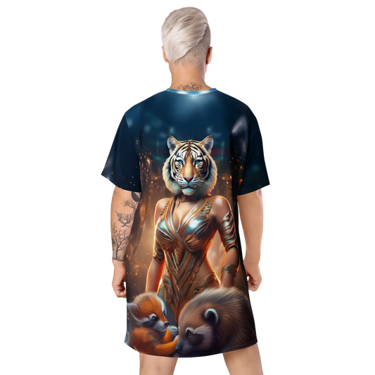 T‑Shirt‑Kleid Tiger‑Wächterin - SimplyOnlineShopping