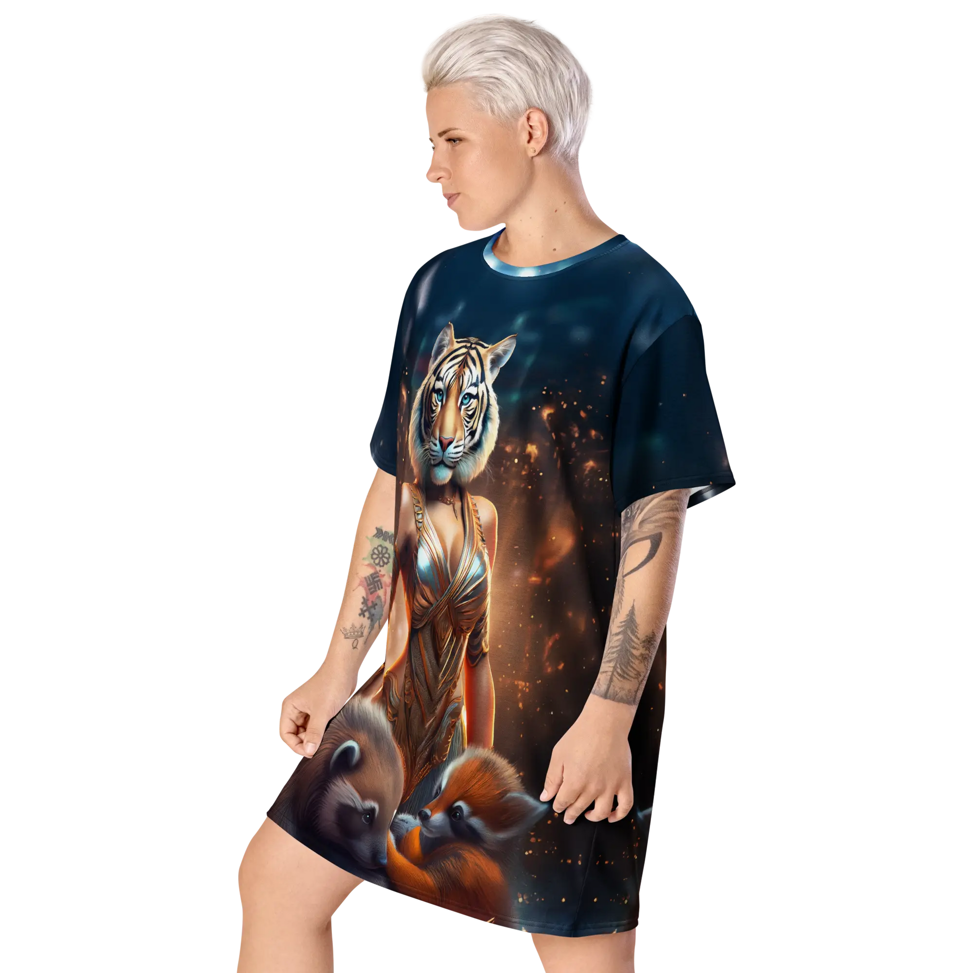 T‑Shirt‑Kleid Tiger‑Wächterin - SimplyOnlineShopping