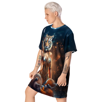 T‑Shirt‑Kleid Tiger‑Wächterin - SimplyOnlineShopping